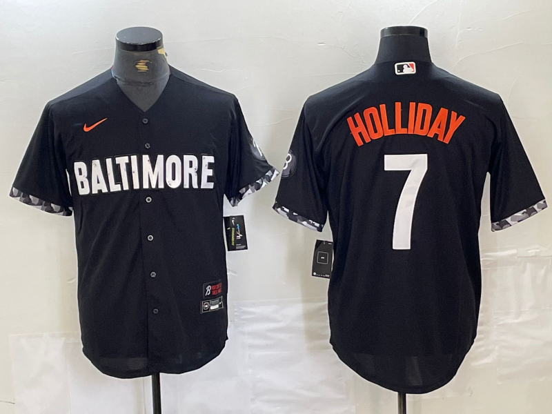 Men's Baltimore Orioles Jackson Holliday #7 Black City Connect Jersey